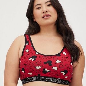 Torrid -Disney Mickey Mouse Unlined Cotton Scoop Neck Bralette -SZ 00